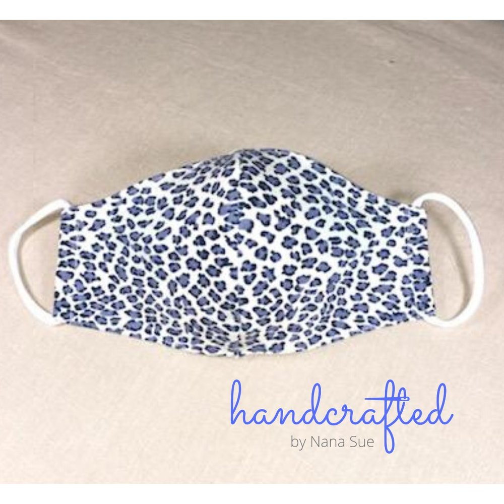 1 only available BLUE LEOPARD Fabric Mask